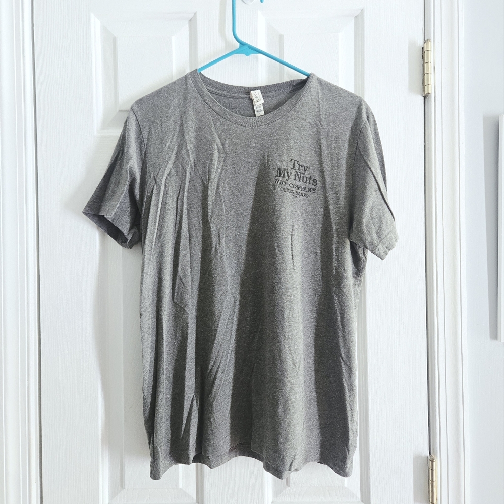 Large Gray Funny Try My Nuts Short Sleeve Tee